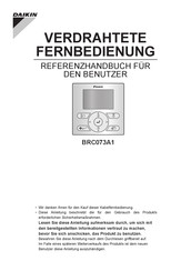 Daikin BRC073A1 Referenzhandbuch