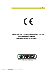 ZAPPATOR TA Serie Bedienungs- Und Wartungsanleitung