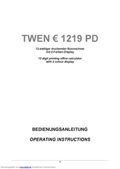 Triumph Adler TWEN 1219 PD Bedienungsanleitung