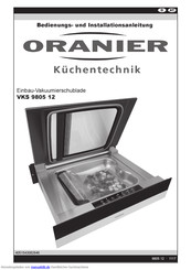 Oranier VKS 9805 12 Bedienungs- Und Installationsanleitung