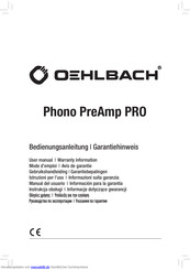 Oehlbach Phono PreAmp PRO Bedienungsanleitung