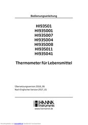 Hanna Instruments HI 935007 Bedienungsanleitung