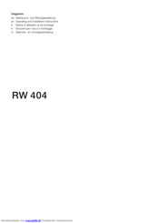 Gaggenau rw 404 Gebrauchs- Und Montageanleitung