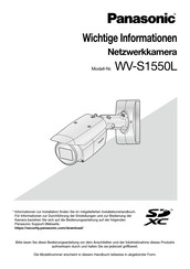 Panasonic WV-S1550L Wichtige Informationen