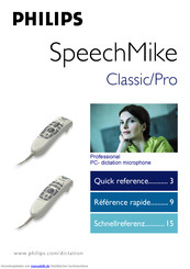 Philips SpeechMike Classic
PLUS Schnellreferenz