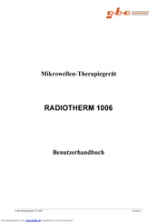 gbo Medizintechnik RADIOTHERM 1006 Benutzerhandbuch