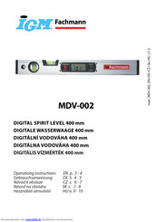 IGM Fachmann MDV-002 Gebrauchsanweisung