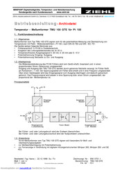 Ziehl TMU 100 GTE Betriebsanleitung