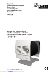 Maico WRG 35 Montage- Und Betriebsanleitung