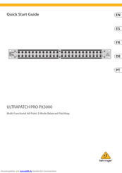 Behringer ULTRAPATCH PRO PX3000 Kurzanleitung