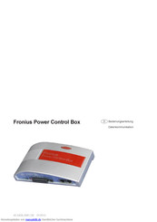 Fronius Power Control Box Bedienungsanleitung