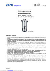 saro ANCONA 5 Bedienungsanleitung