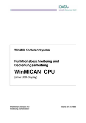 iData WinMICAM CPU Funktionsbeschreibung Und Bedienungsanleitung