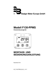 Badger Meter F130-PPMS Montage- Und Bedienungsanleitung