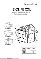 Gewächshausplaza BIOLIFE XXL BL65 Montageanleitung