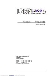 LPKF ProtoMat M60 Handbuch