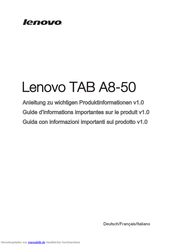 Lenovo TAB A8-50 Anleitung