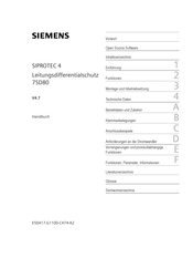 Siemens SIPROTEC 4 7SD80 Handbuch