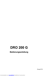 ACU-RITE DRO 200 G Bedienungsanleitung