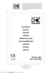 Team kalorik TKG BL 1001 Bedienungsanleitung
