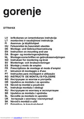 Gorenje DC 12640 X Montage- Und Gebrauchsanweisung