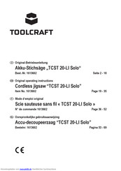 Toolcraft TCST 20-LI Solo Betriebsanleitung