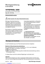 Viessmann VITOTROL 200 Montageanleitung