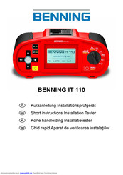 Benning IT 110 Kurzanleitung Installationsprüfgerät