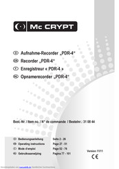 MC Crypt PDR-4 Bedienungsanleitung