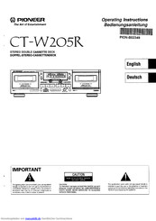 Pioneer CT-W205R Bedienungsanleitung
