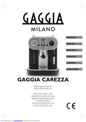 Gaggia Carezza RI8523 Type SIN 042 GB Bedienungsanleitung
