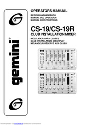 Gemini CS-19R Bedienungshandbuch