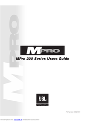 JBL Professional MPro MP225 Bedienungsanleitung