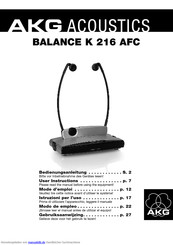 AKG Acoustics BALANCE K 216 AFC Bedienungsanleitung