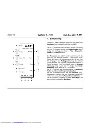 DOEPFER SYSTEM A - 100 Bedienungsanleitung