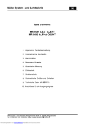Müller System MR 9515 ALPHA COUNT Bedienungsanleitung