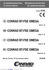 Conrad BT-FSE Omega Bedienungsanleitung