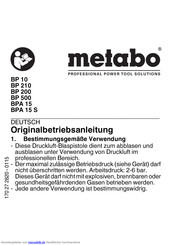 Metabo BP 200 Originalbetriebsanleitung