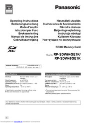 Panasonic RP-SDW64GE1K Bedienungsanleitung