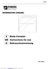 Fondis WINEMASTER C50S Gebrauchsanweisung