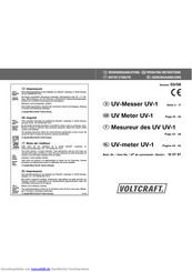 VOLTCRAFT UV-1 Bedienungsanleitung