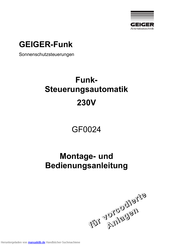 GEIGER GF0024 Montage- Und Bedienungsanleitung