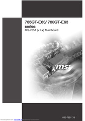 MSI 780GT-E63-Serie Bedienungsanleitung