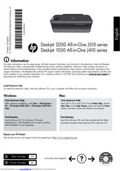 HP Deskjet 1050 All-in-One J410-Serie Bedienungsanleitung
