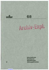 Adler 68 Handbuch