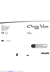 Philips Onis 380 Vox series Anleitung