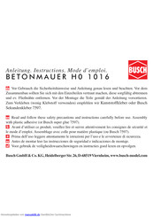 Busch 1016 Anleitung