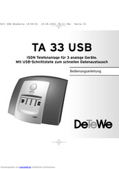 DETEWE TA 33 USB Bedienungsanleitung