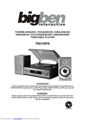 Bigben Interactive TD012SPS Bedienungsanleitung