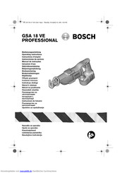 Bosch GSA 18 VE PROFESSIONAL Bedienungsanleitung